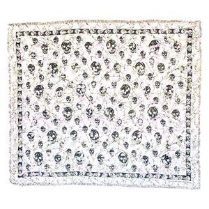 ALEXANDER MCQUEEN Classic Skull-Print Frayed Scarf